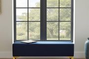 Velvet Bench with Gold Legs 120x40cm