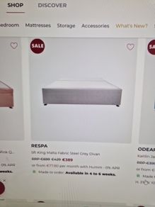 King Divan light grey Ez Living with drawers