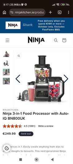 Ninja 3 in 1 Food Processor