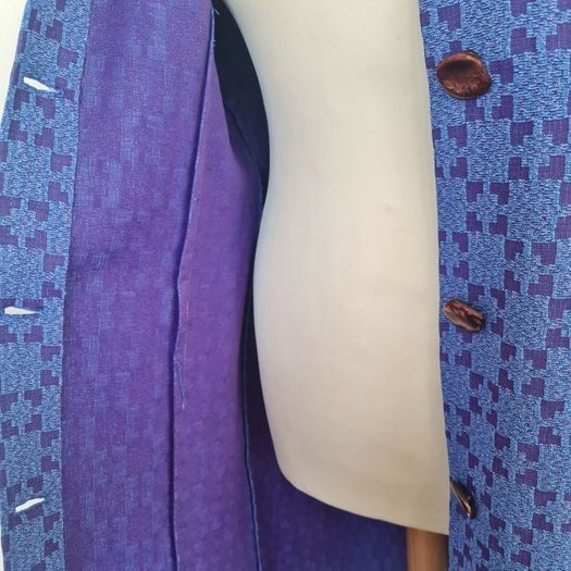 Vintage 1970s 1960s hippie psychedelic purple blue maxi coat with hood Made in Ireland Irish design whimsygoth