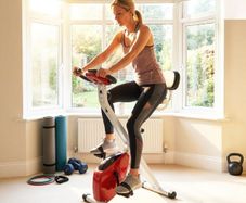 Foldable Exercise Bike with LCD Monitor