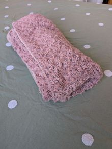 Pink rose throw and grey throw