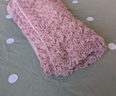 Pink rose throw and grey throw