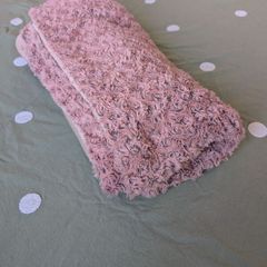 Pink rose throw and grey throw