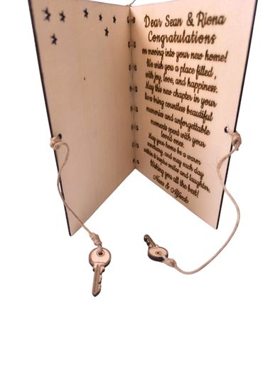 Personalised New Home Card -Wooden Occasional Card