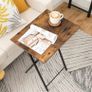 Side Table 2 Set, Folding Tables, TV Tray Table, Snack Table for Eating, Small Sofa End Laptop Drinks Coffee Table for Small Space, Living Room, Industrial, Metal Frame, Rustic Brown (FREE POSTAGE) Image 4