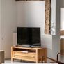 Oak TV stand and Nest of tables x 2 from Arnotts Image 4