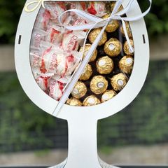White Wine Glass Chocolate Gift Box - Ferrero Rocher & Raffaello