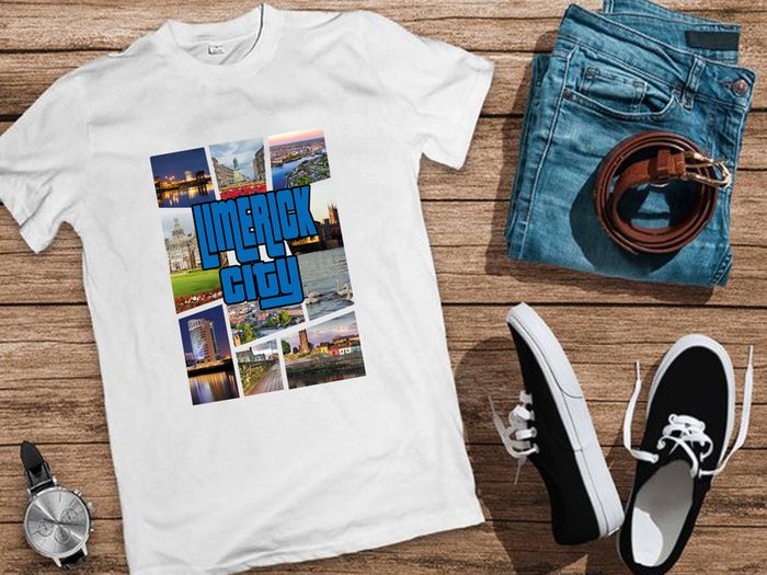 LIMERICK city GTA themed printed T-shirt Tee Top Shirt Great Gift Present