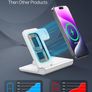 Foldable 3 in 1 Wireless Charging Station for Apple Devices, Wireless Charger Stand with 20W PD Adapter for iPhone 17/16/15/14/13/12/11, Apple Watch & AirPods Charging Dock White Image 3