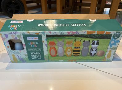 wooden wildlife skittles