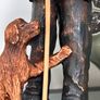 Beautiful man and dog wooden carved figure Image 3