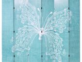 Folding Room Divider 228x170 cm Butterfly Blue