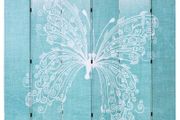 Folding Room Divider 228x170 cm Butterfly Blue