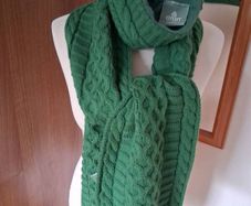 Beautiful Aran Woollen Mills Kelly Green Scarf & Matching Headband