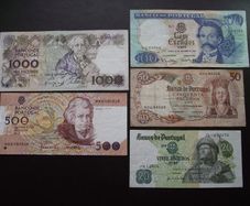 Portugal: 5 Notes: 1000e+500e+100e+50e+20e (1964-1989)