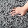 NEW SALE | Rugs Living Room - Grey Area Rugs for Bedroom Non-Slip - Modern Super Soft Fluffy Shaggy Thick Pile Small Rug Non-Shedding, 50cm x 80cm Image 3