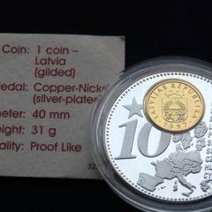 Latvia prooflike coin inlay euro European Currencies