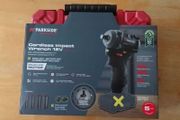 Bundle Set Of The Parkside Performance X12V Cordless Brushless Impact Wrench 1/2 Inch Drive Socket Set + Parkside X12V Cordless Ratchet + Square Adaptor 3/8 To 1/2 Inch + Battery + Charger And Carry Case.