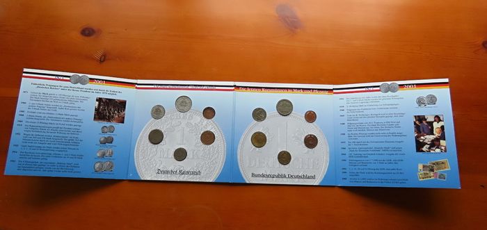 12 Coins (incl 2 Silver ) in old Germany set | 130 Years Deutsche Mark | 2 Silver coins | 12 coins