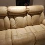 Cream leather recliner Image 5