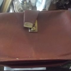 a brown leather  briefcase