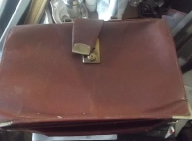 a brown leather  briefcase