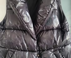 RIVER ISLAND Black Hi-shine Bodywarmer Gilet Sz 14 UK (Fit 12-16uk)