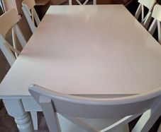 Extendable Timber Table with 6 Solid Chairs 135