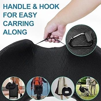 Donut Pillow Donut Cushion Chair Seat Cushion - The Memory Foam Firm Coccyx Pad You Need for Comfort During Long Sitting at Office Chairs, Gaming & Car Seats!(A-Black, Standard)