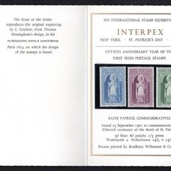 1972 Interpex New York, St. Patricks Day 1972 14th International Stamp Exhibition souvenir Issued by David Feldman Ltd.