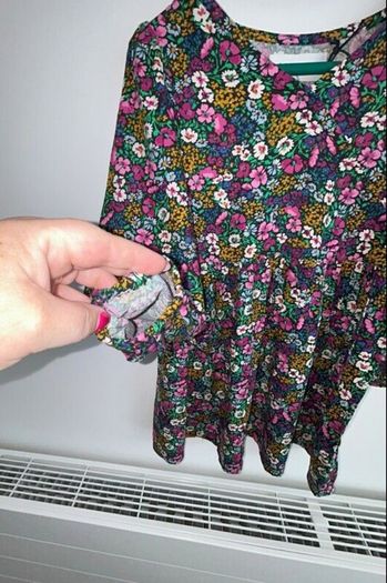 Brand New Girls Faux Wrap Multi Coloured Dress. Age 4-5