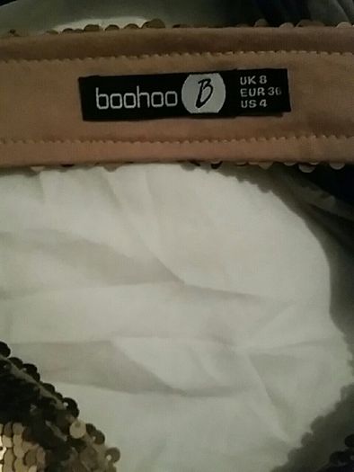 All items reduced! Boohoo gold sequin mini