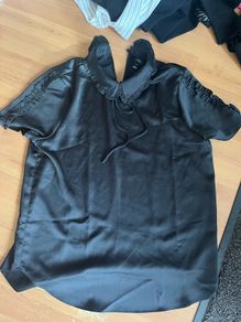 Brand new river island black satin blouse