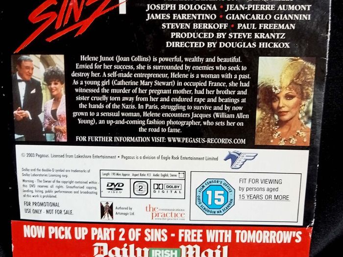 Joan Collins in Sins: TV Mini Series: Part 1 - Irish Daily Mail Promo DVD