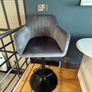 Bonnier Light grey Adjustable Swivel Bar stool Image 2