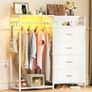 Chest of Drawers Bedroom with Hanging Rail, Built-in LED Lighting and Power Socket Image 9