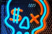 Dimmable Skull Neon Sign, Skull Neon Light Acrylic Plate Powered by USB with Switch, 28x25cm Skeleton LED Blue Wall Signs Art for Kid Bedroom Teen Boys Living Room Bar Party Decoration (FREE POSTAGE)
