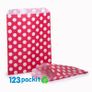 Lot of 200 Red Candy Bags with Polka Dots size 5x7" ideal for candy shops parties candy cart shop small retails and market fair Image 2