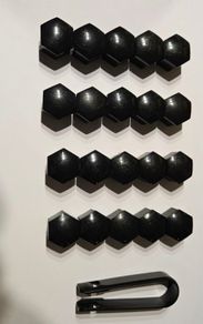 17mm 20PCS Black Car Wheel Nut Caps Protection Covers Caps Anti-Rust Auto Hub Screw Cover Car Tyre Nut Bolt Exterior Decoration for Volkswagen & Mercedes with 17 wheel Bolts