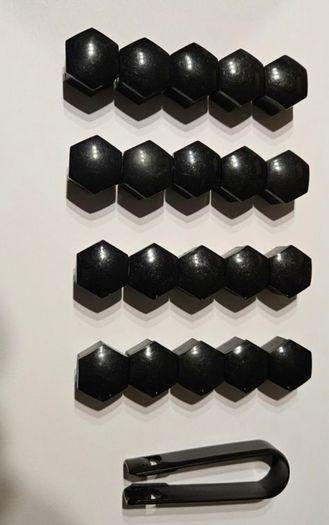 17mm 20PCS Black Car Wheel Nut Caps Protection Covers Caps Anti-Rust Auto Hub Screw Cover Car Tyre Nut Bolt Exterior Decoration for Volkswagen & Mercedes with 17 wheel Bolts