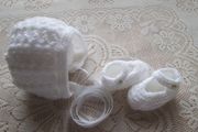 hand knitted  baby  Christening   set