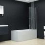 Folding Shower Enclosure 2 Panels ESG 95x140 cm Image 3