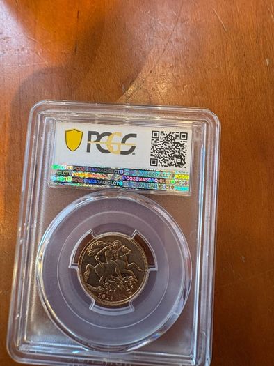 1911-S Australia George V gold sovereign coin graded MS63 by PCGS