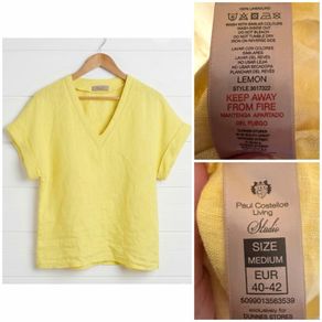 Paul Costelloe linen lemon top chic quality comfort summer