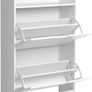Shoe cabinet with 2 flaps, shoe rack with additional compartment, shoe storage, shoe organizer, melamine coating, 60 x 24 x 102 cm, vintage brown Image 3