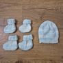 Handmade Baby's Woolen Blanket, Shoes, and Hat Knitted for Baby Image 2