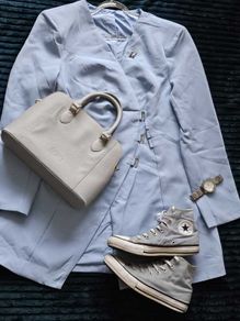Brand New Blue Pastel Envelope Dress - Size M/L