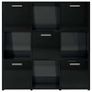 Book Cabinet High Gloss Black 90x30x90 cm Chipboard Image 6