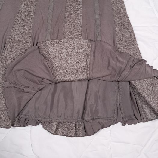 Kapalua Earth Tone Taupe Brown Paneled A-Line Midi Skirt 12UK/40EU